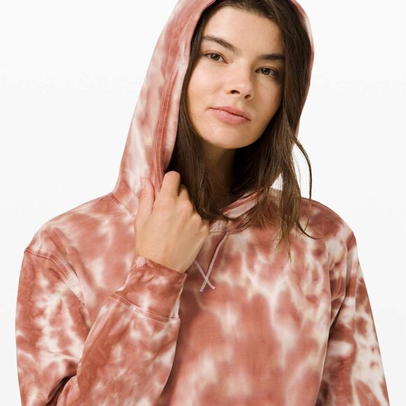Lululemon Pink White Hooded Tie Dye Camo Hoodie Sweatshirt Pullover Women's 6 - Picture 4 of 13